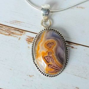 Rare Agua Nueva Agate Sterling Silver Pendent